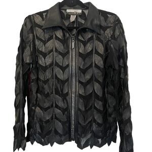 Unique Leather Studio Leaf Cut Women's Leather Jacket Size Large